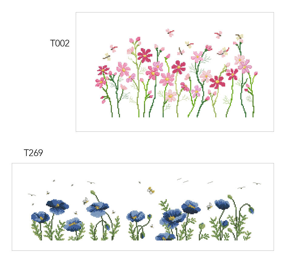 小小鱼DMC绣线十字绣套件 T002-269花卉耶单的小花印花