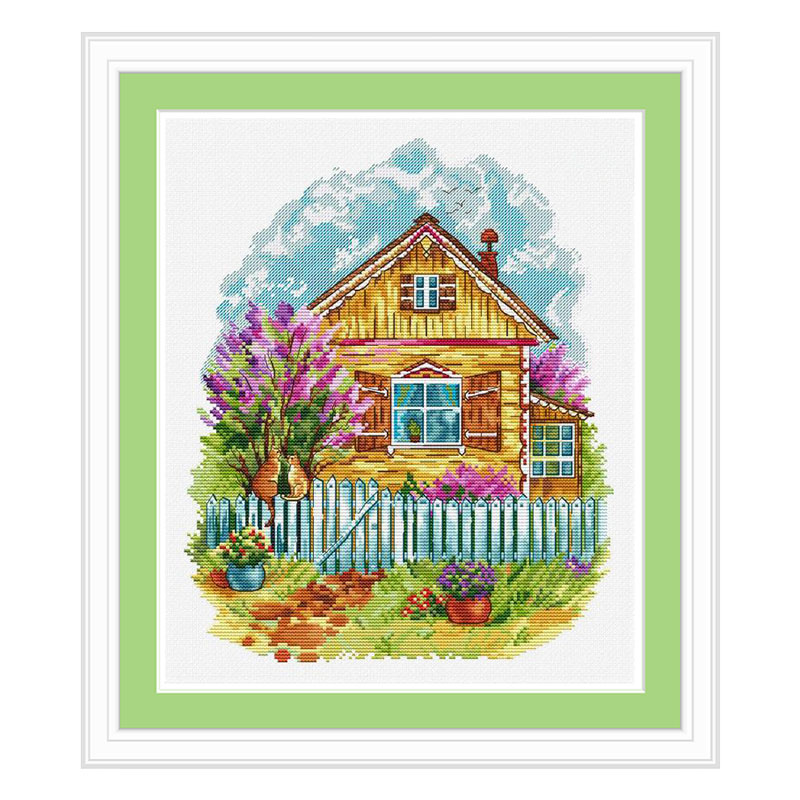小小鱼DMC绣线十字绣套件 C1584春天的小院手工刺绣风景新品