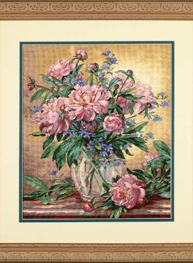 小小鱼十字绣套件DIM141-35211浪漫牡丹盛开花卉家居手工刺绣