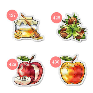 小小鱼DMC十字绣线 冰箱贴BXT427-430秋天的果实手工刺绣DIY套件