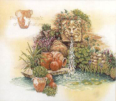 小小鱼DMC绣线十字绣套件 C164风景兽头泉精准印花