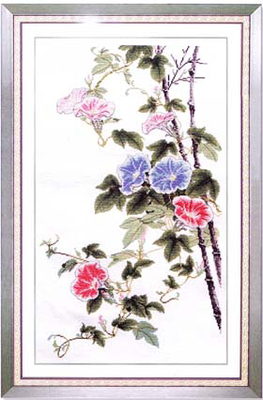 小小鱼DMC绣线十字绣套件 B151植物花卉三彩牵牛花精准印花