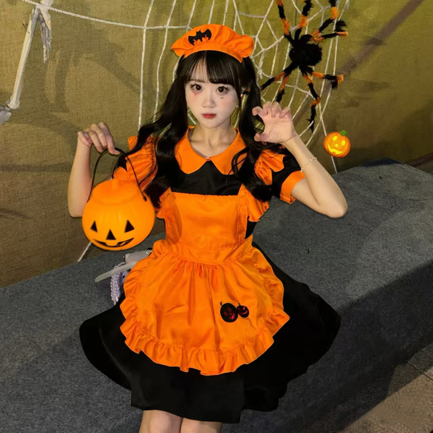 万圣节cosplay服成人服装衣服女巫服饰女南瓜服大人装饰变装穿搭