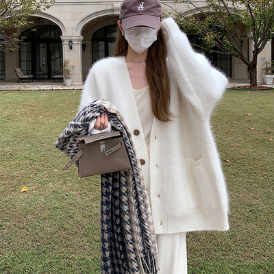 水貂绒外衣女开衫毛衣外套女