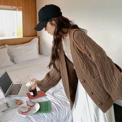 慵懒风毛衣外套女开衫赠送运费险