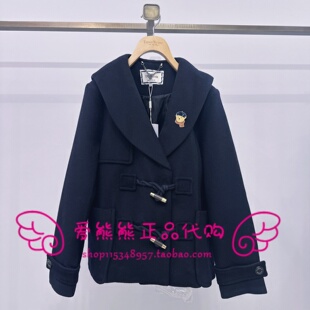 特价TeenieWeenie小熊冬款绵羊毛短毛呢大衣TTJW224V05P 2380