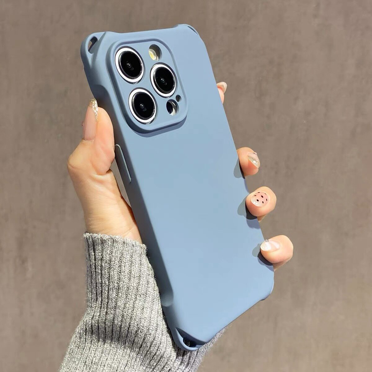 适用于苹果16promax手机壳四角防摔蓝色17/15promax简约纯色iPhone14pro新款网红保护套13pro软12新款11