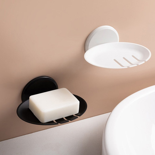 壁挂式肥皂架子免打孔可沥水