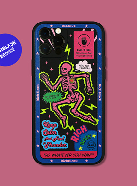 RichBlack原创设计 霹雳骷髅 re20 黑色手机壳软适用于苹果17iPhone16ProMax