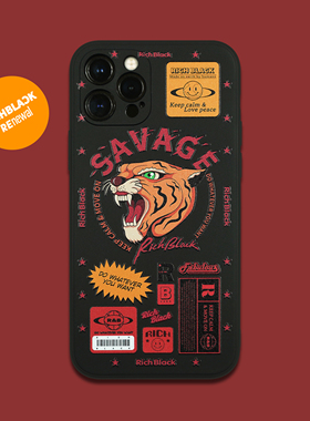 RichBlack原创设计SAVAGE猛虎 re5 黑色手机壳软 适用于苹果17iPhone16ProMax