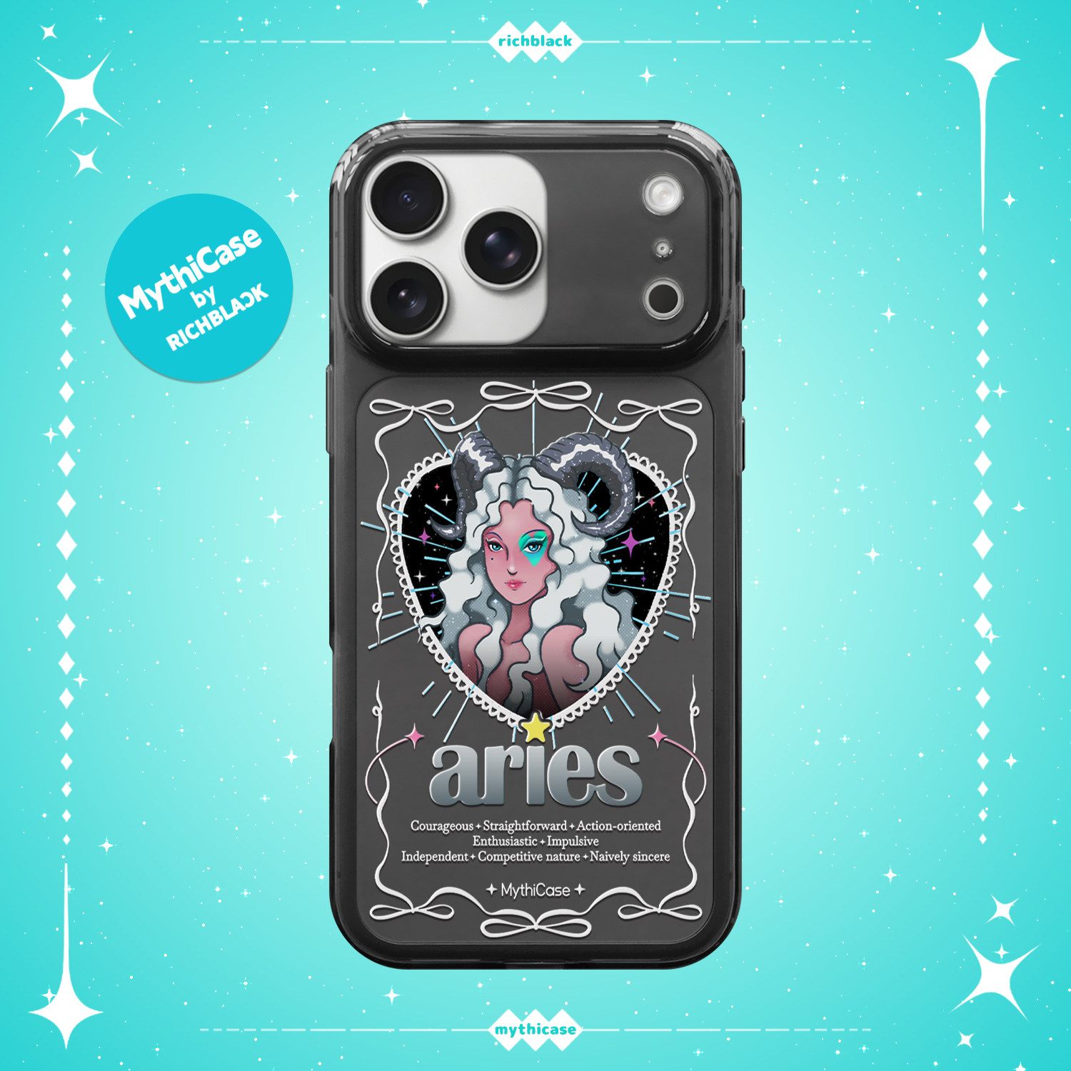 MythiCase by RICHBLACK 白羊座mc173 星座系列透黑磁吸手机壳 适用于iPhone17/17Pro/17ProMax,3C数码配件,手机保护套/壳,淘宝优惠券,粉丝福利购,淘宝优惠卷