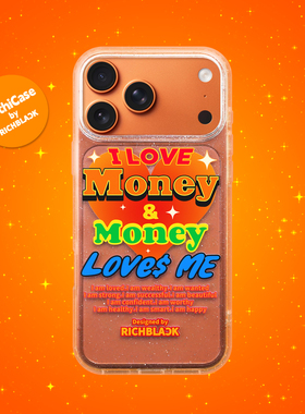 MythiCase by RICHBLACK MLM橙桃心mc146 锡箔闪粉透明手机壳 适用于iPhone17/17Pro/17ProMax/Air