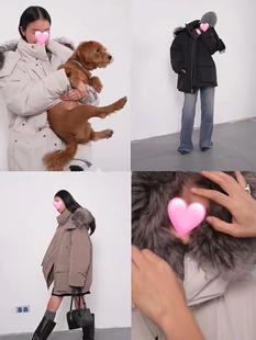 户外工装 可拆卸羊毛大毛领 防风宽松百搭保暖羽绒服女 冬季 24新品