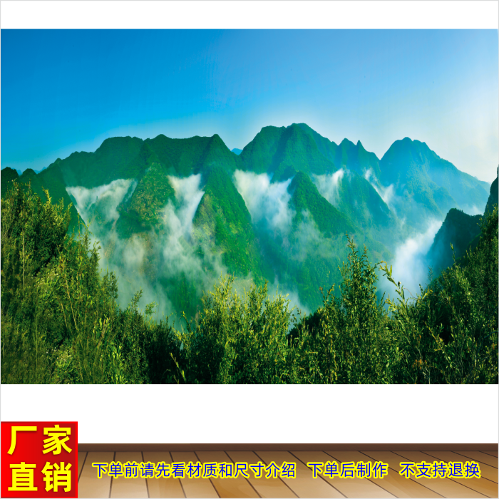 有山无水靠山图客厅墙壁装饰画招财风水画高山山峰山川风景画墙贴