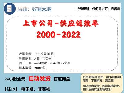 上市公司-供应链效率2000-2022年