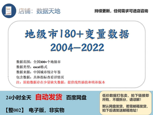 【更新2022】地级市185个常用控制变量具体看详情页准确可核对