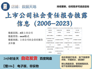 【更新2023】上市公司社会责任报告披露信息数据2023excel
