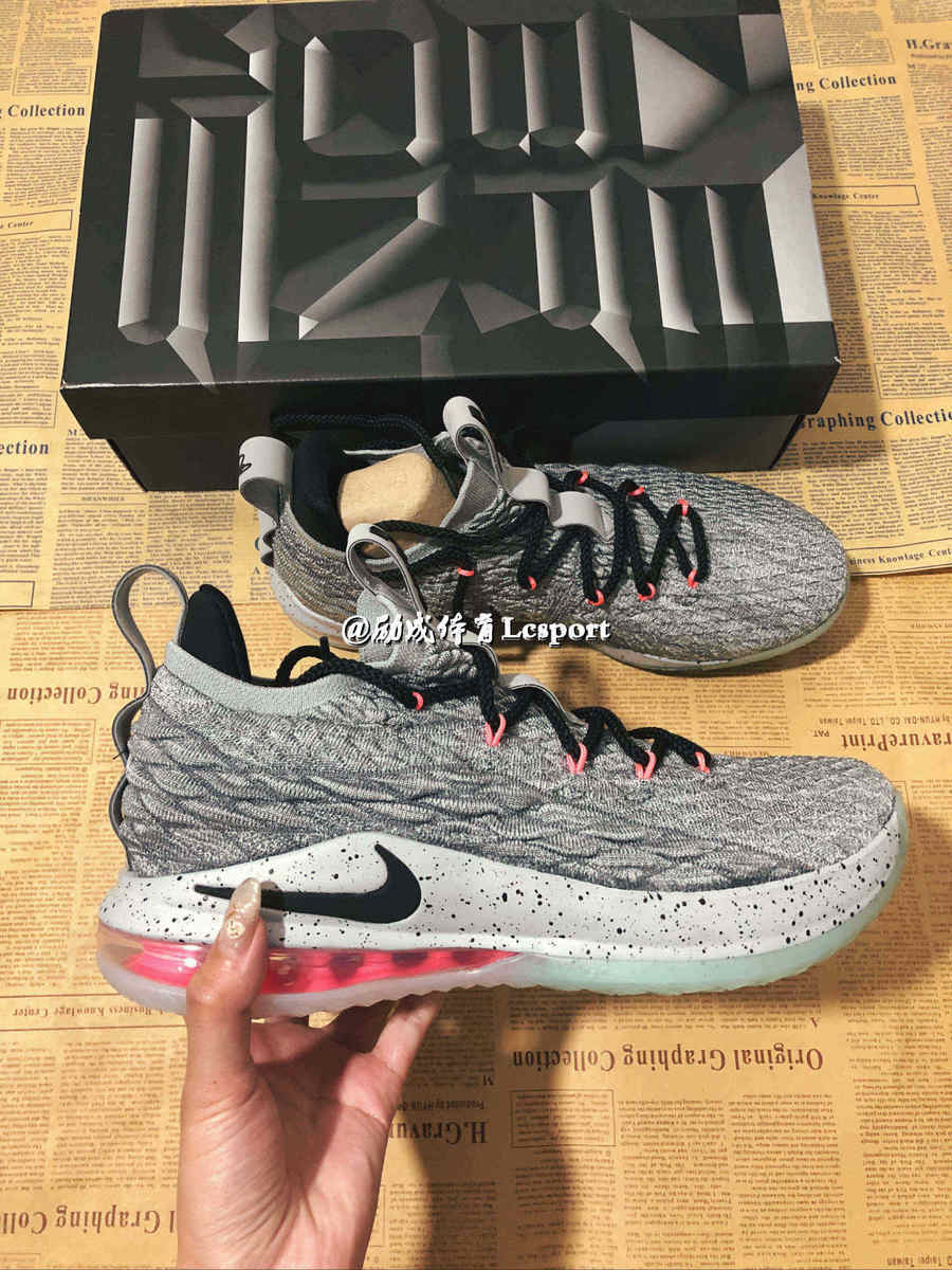 ¿á¶¯³Ç Nike LBJ15´úÕý´úÀºÇòЬ Low ղķ˹ µÍ°ï »Ò·Û AO1756