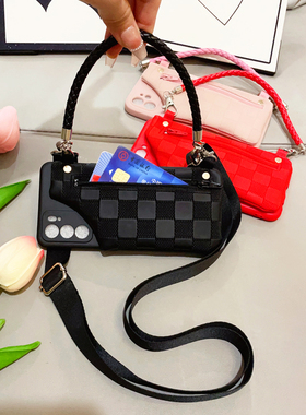 原创气质适用华为nova14/13手机壳p80便携零钱包畅享70pro硅胶保护壳荣耀400/X50i带斜跨背绳子mate50/40/30