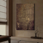 原创茶室树枝侘寂风装 饰画民宿客厅沙发背景墙书房中古风禅意挂画