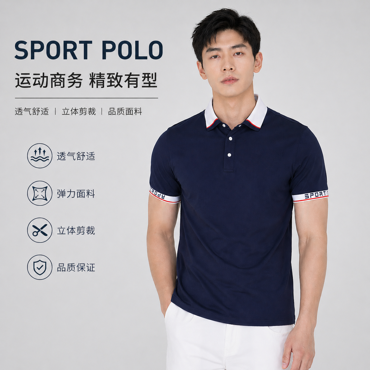 叁分衣度POLO衫男夏季短袖翻领透气速干宽松大码商务休闲上衣