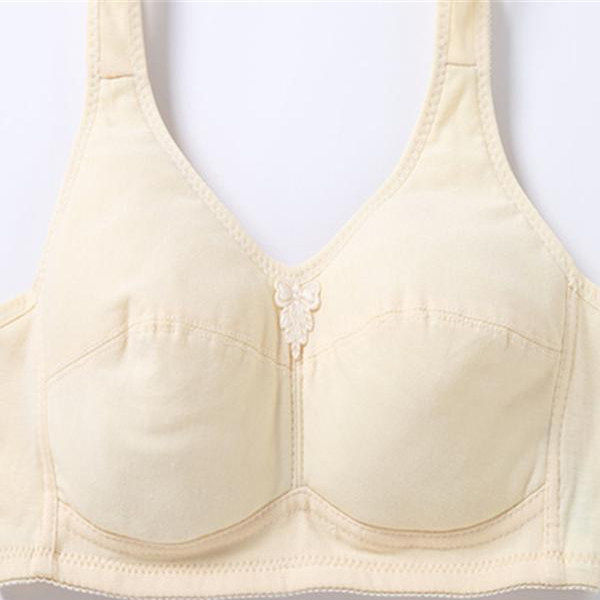 中老年人女士大码文胸罩女棉布文胸大码无钢圈后扣妈妈全纯棉薄款