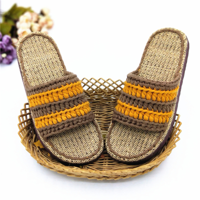 孺子牛亚麻凉拖鞋情侣