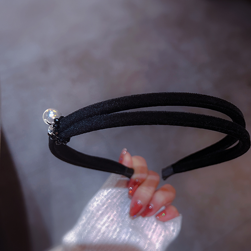 头箍丝绒水钻人造水晶高级感