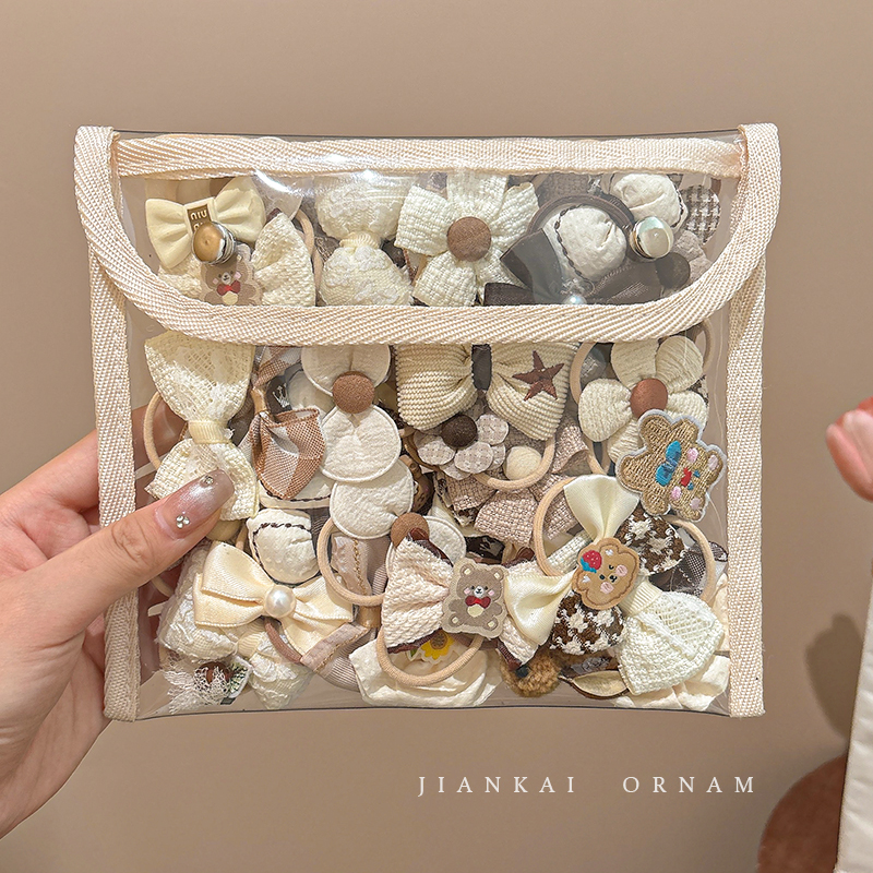 奶咖色儿童发圈宝宝扎头发橡皮筋