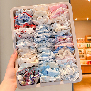 蕾丝花边大肠发圈女夏季 甜美可爱丸子头扎头发皮筋头绳高级感发绳