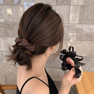 蝴蝶结发圈丸子头女高级感洋气时尚 小众发绳头花头饰 头绳2025新款
