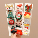 可爱卡通毛绒圣诞节胸针发夹两用装 饰品圣诞礼物麋鹿圣诞老人别针