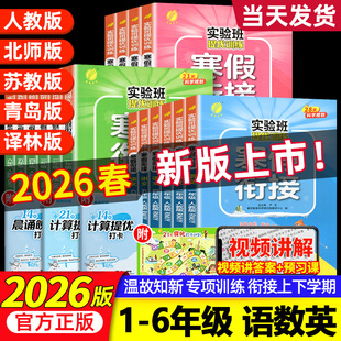 2026实验班寒假衔接寒假作业预习复习一年级提优训练二年级三四五六年级上册语文数学英语人教苏教译林北师大版专项练习本每日一练