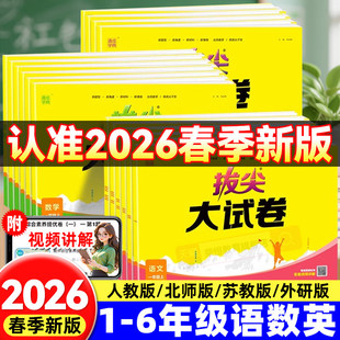 2026春通成学典拔尖特训大试卷语文数学英语一二三四五六年级上下册人教版北师版PEP版外研版试卷测试卷全套试卷小学视频通城学典