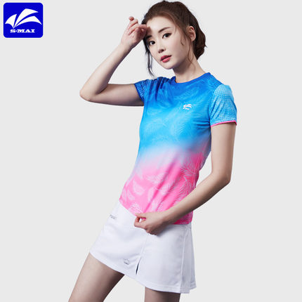 团购速迈夏季新款羽毛球服套装情侣款速干透气气排球运动比赛服女