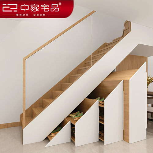 别墅楼梯定制洋房楼梯底下抽屉柜