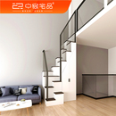 公寓阁楼楼梯定制定做一步2梯整体衣柜1玻璃扶手新款 极小占地复式