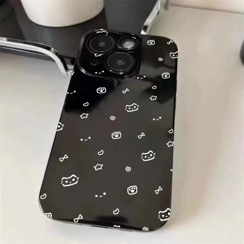 哈基米猫猫适用苹果11手机壳iPhone12/13/14/15/16promax亮面黑6/7/8plus直边xr少女心xsmax防摔保护4/5s创意