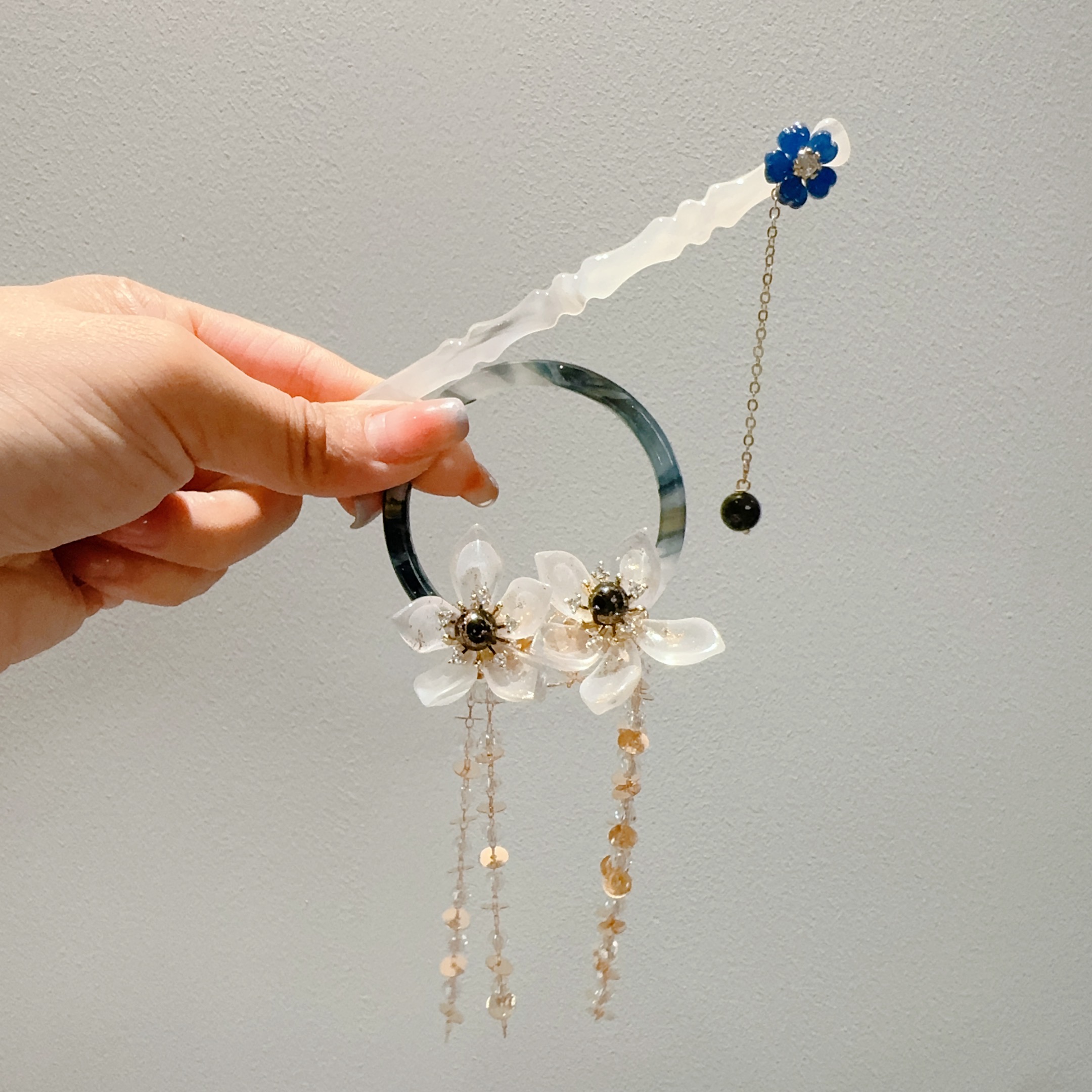 古风原创汉服头饰后压发环发簪高级感宫廷发饰簪子复古马面裙配饰