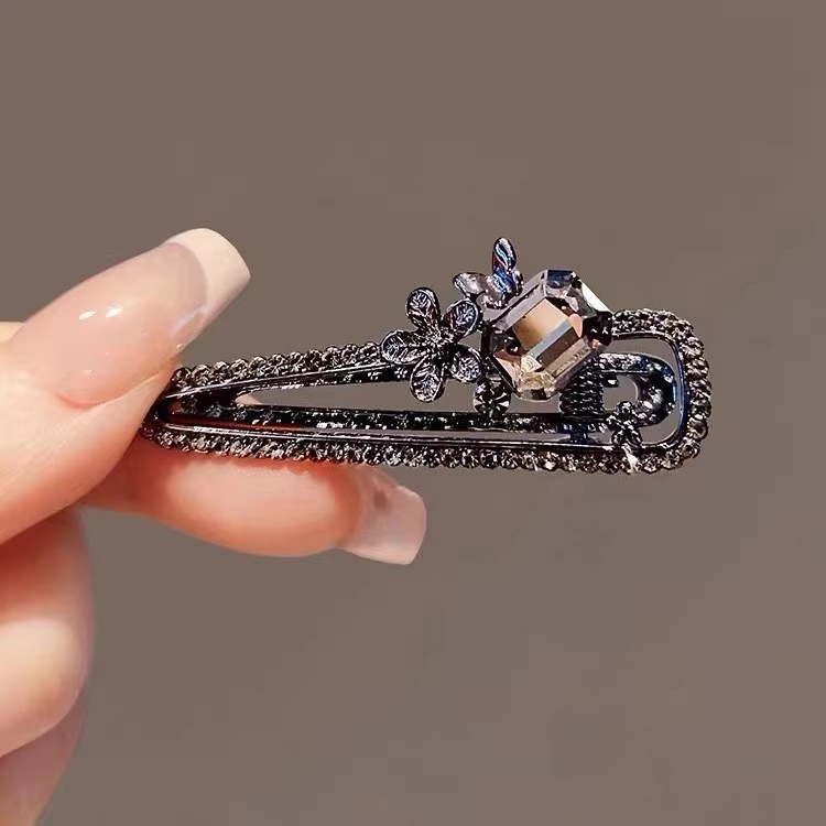 花朵发夹刘海夹前额小巧精致小号鸭嘴夹边夹水钻侧边发卡顶夹发饰