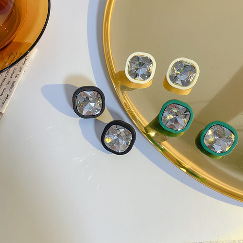 欧美风新款潮宝石同款抖音耳钉