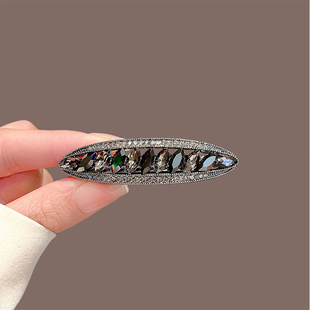 高级感侧边刘海夹顶夹气质后脑勺半扎弹簧夹横夹高档轻奢水晶发夹