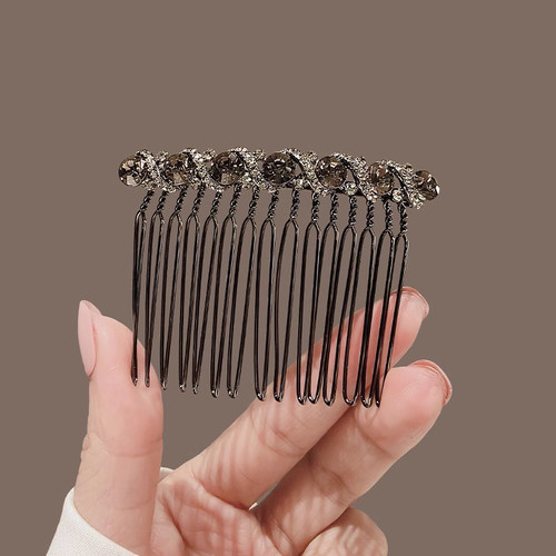 简约发夹女后脑勺卡子头饰水钻倒插梳无痕发卡刘海夹高端盘发神器