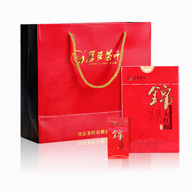 君臣茶叶 锦绣大红袍  正品大红袍乌龙茶 礼盒装250g 两盒送礼袋