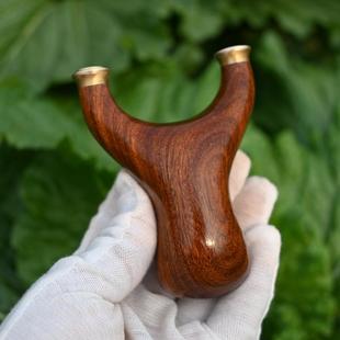 金星紫檀快压掌中宝实木弹弓扁皮精准木质高精度手工反曲户外免绑