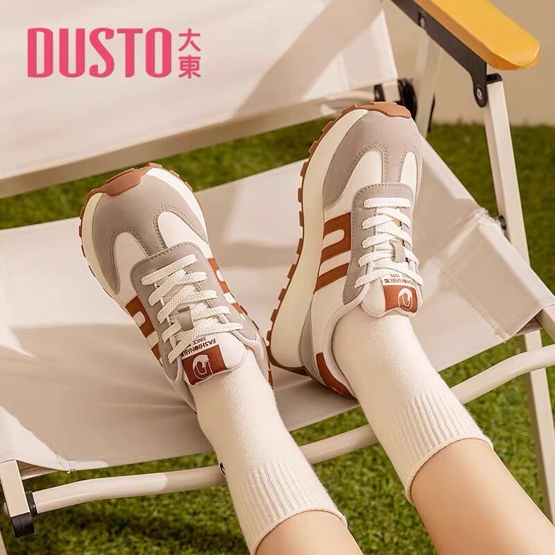大东老爹鞋2023年秋季新款时尚潮流休闲舒适日常拼接系带女鞋3073