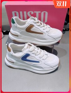 大东小白鞋女2023夏季新款透气拼色百搭休闲系带运动鞋DW23C3115A