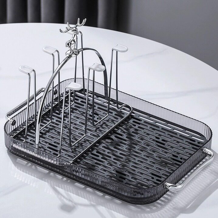 杯架轻奢水杯杯子置物架桌面茶杯架家用客厅玻璃沥水架茶杯托盘