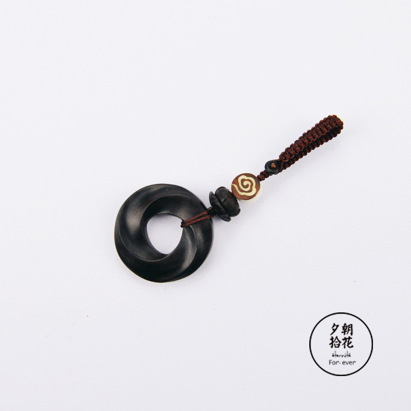 檀木爱情信物 莫比乌斯环 创意礼物 黑檀木钥匙扣挂件车钥匙扣