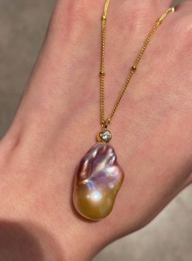 天然巴洛克淡水珍珠项链